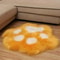 Cute Cat Paw Design Carpet, Soft Long Plush Decorative Floor Mat for Living Room, Bedroom Home Decor