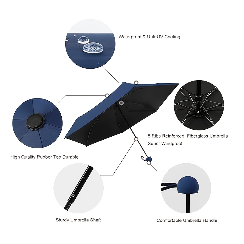 Portable Mini Travel Umbrella, 6-rib Ultra-light Capsule, Compact Manual Sun and Rain Cover