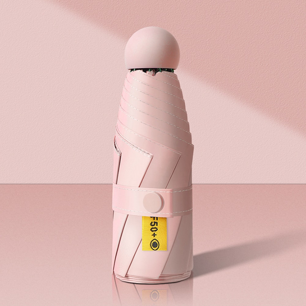 Portable Mini Travel Umbrella, 6-rib Ultra-light Capsule, Compact Manual Sun and Rain Cover