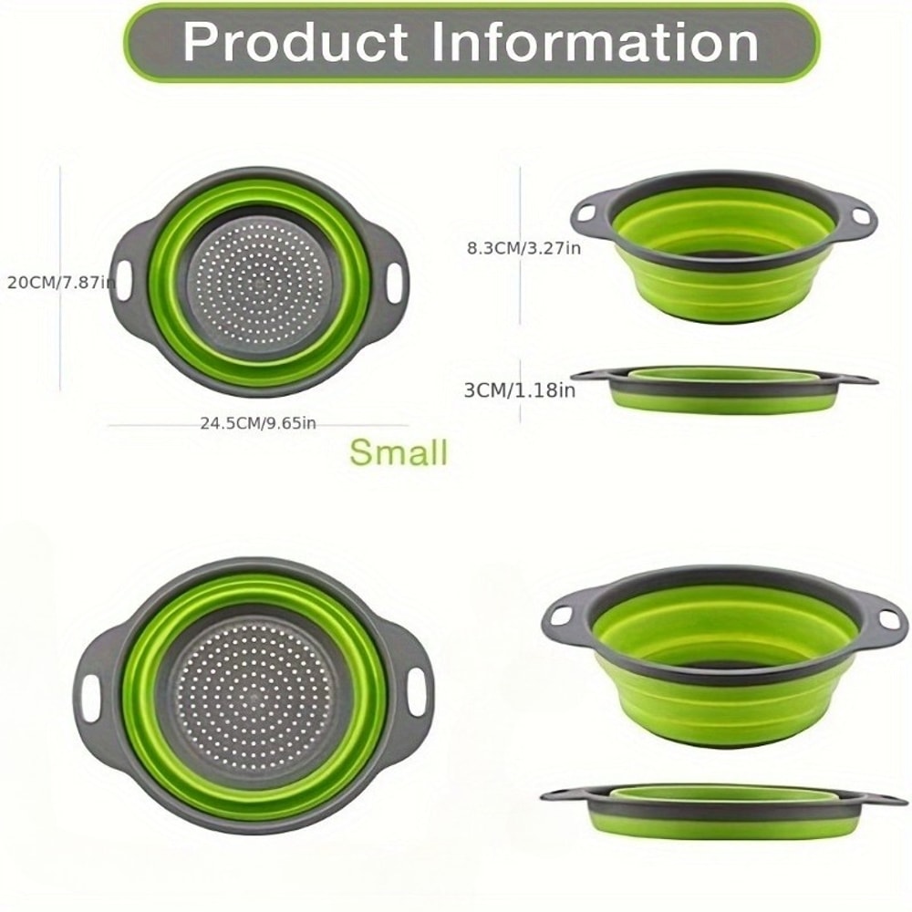 Collapsible Kitchen Strainer Gadget For Washing Draining Storing Produce MultiUse Silicone Colande 3