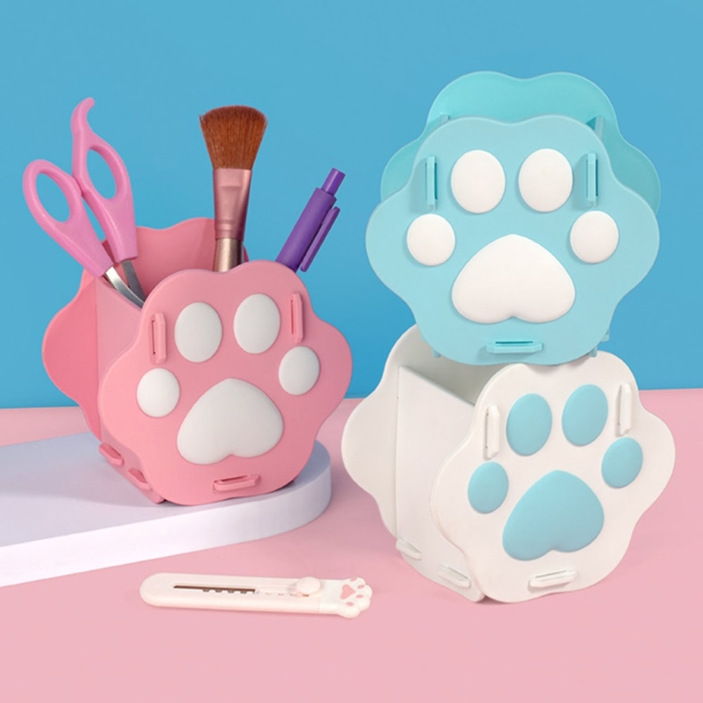 Pen Holder Stationery Holder Cute Cat Paw Desk Organizer For Office 1