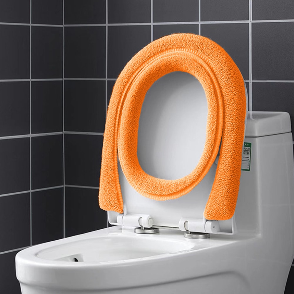 Winter Warm Toilet Seat Cushion, Thick Soft Washable Mat for Bidet Toilet Seat Bathroom