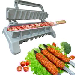 bbq skewer maker, kebab press maker, single row meat skewer preparation tool