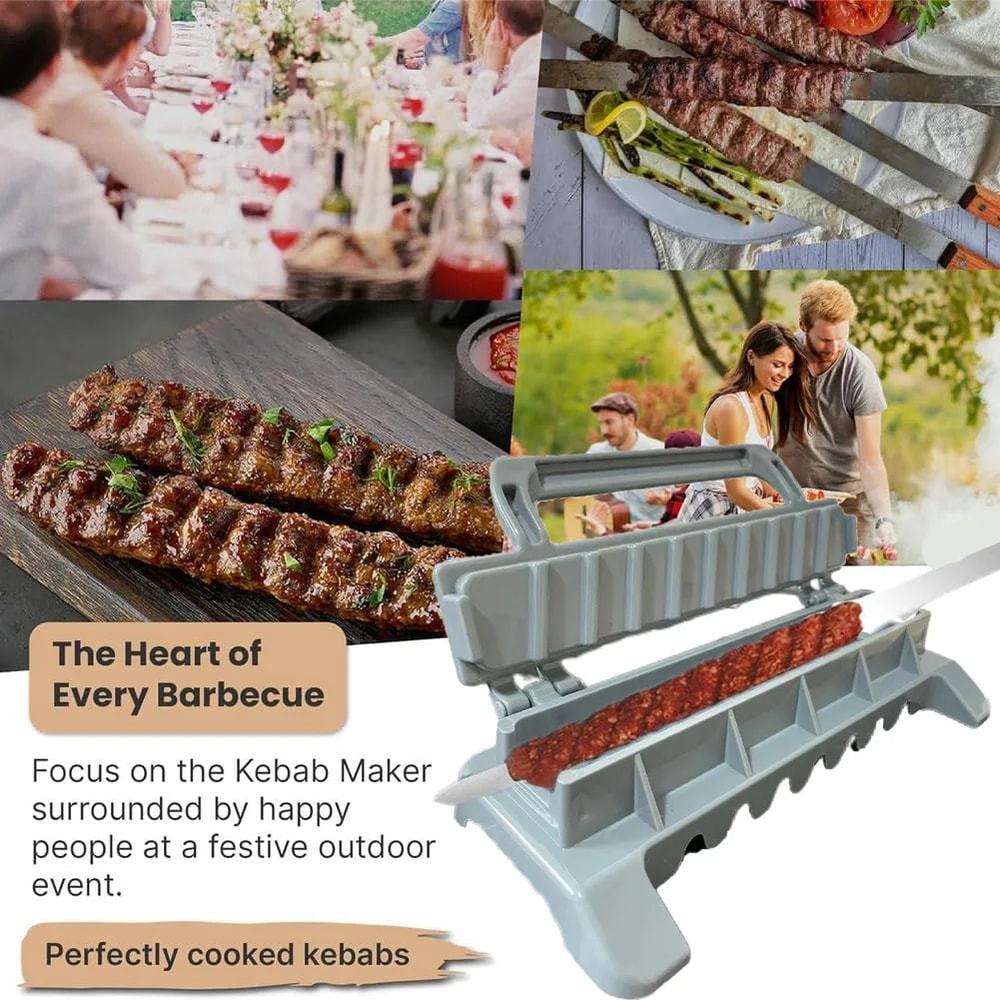 BBQ Skewer Maker, Kebab Press Maker, Single Row Meat Skewer Preparation Tool
