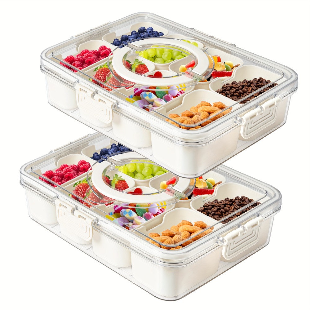 Snack Platter With Lid Stackable Fruit And Vegetable Snack Box With Handle 8 Detachable Small Boxes 0