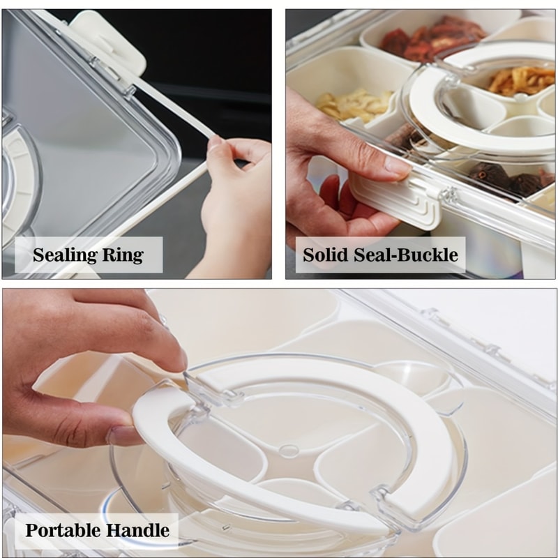 Snack Platter With Lid Stackable Fruit And Vegetable Snack Box With Handle 8 Detachable Small Boxes 2