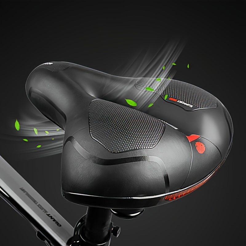 Comfortable ShockAbsorbing Big Butt Bike Saddle Hollow Breathable Design With Safety Warning For MT 4
