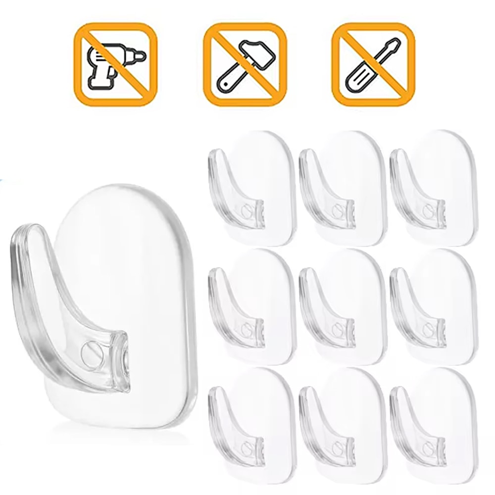 Loadbearing Adhesive Hooks Transparent Mini Small Hooks Multifunctional Kitchen Waterproof Hooks Wi 0