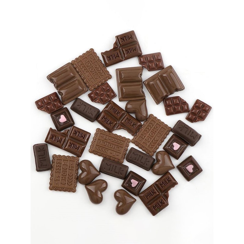 Flatback Resin Chocolate Cake Cabochon, Miniature DIY Food Ornament for Jewelry, Phone Cases