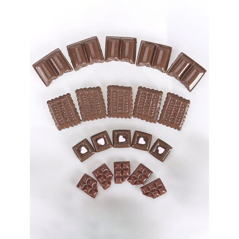 Flatback Resin Chocolate Cake Cabochon, Miniature DIY Food Ornament for Jewelry, Phone Cases