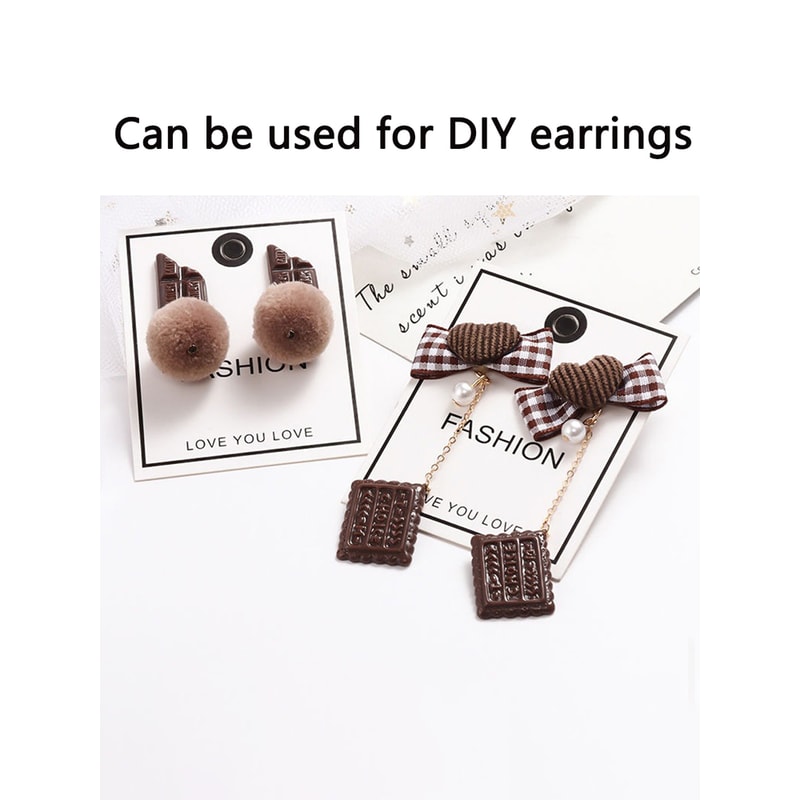 Flatback Resin Chocolate Cake Cabochon, Miniature DIY Food Ornament for Jewelry, Phone Cases