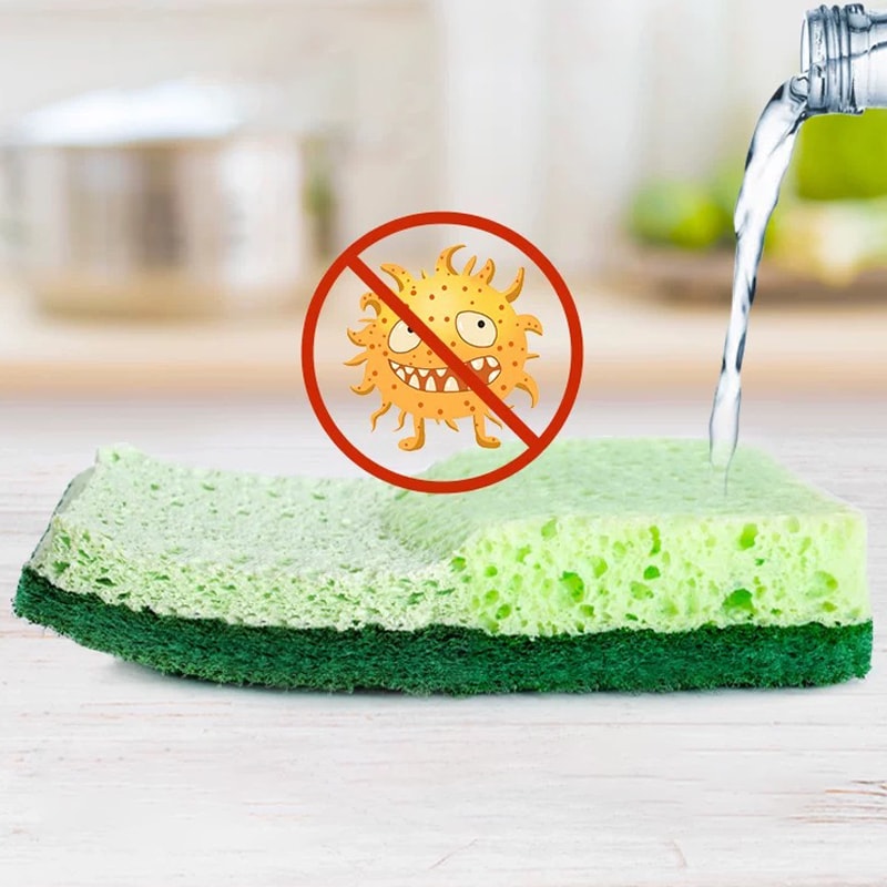 Wipe Re-Washable Sponge, Natural Wood Pulp Cotton Household Cleaning Pad for Kitchen & Gadgets