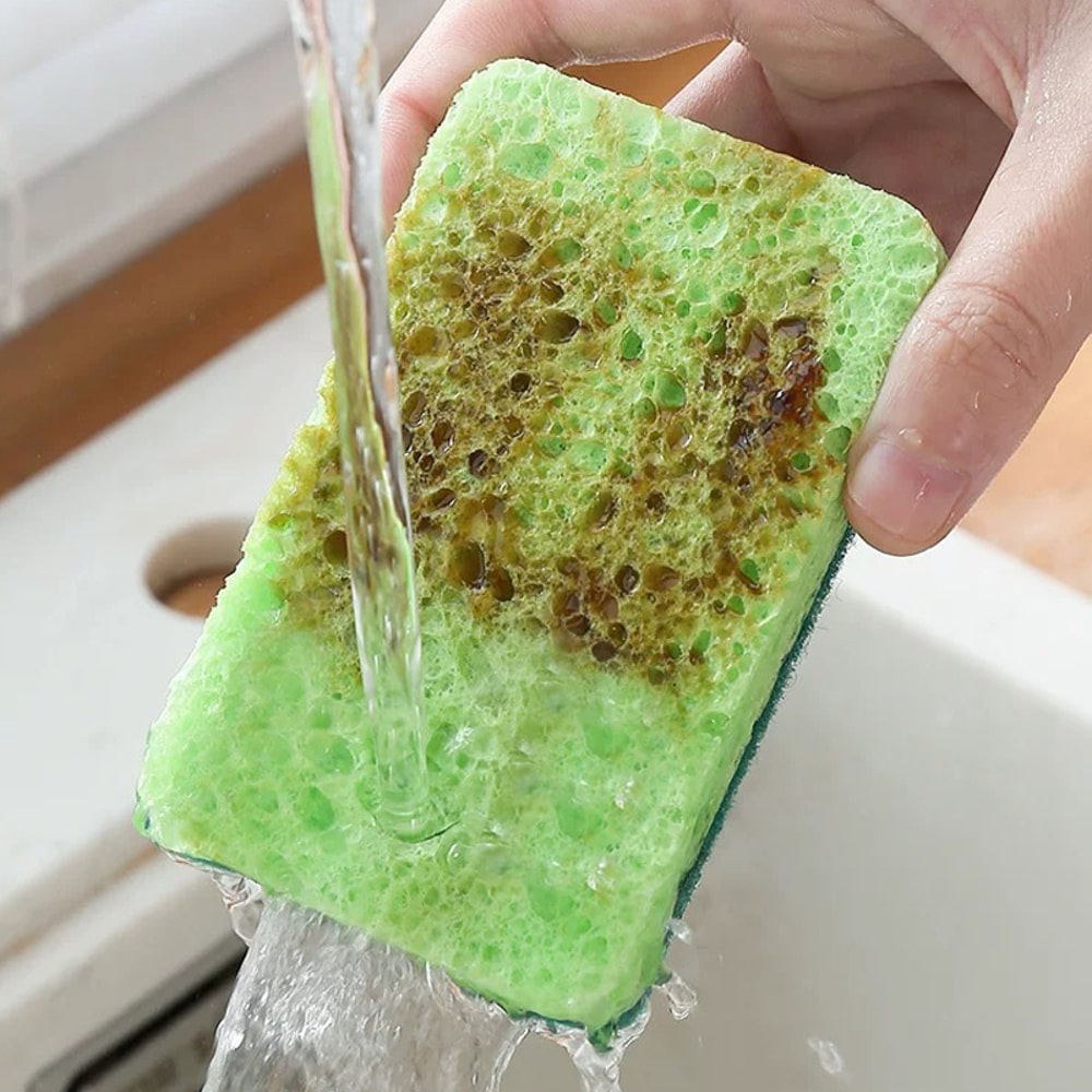 Wipe Re-Washable Sponge, Natural Wood Pulp Cotton Household Cleaning Pad for Kitchen & Gadgets
