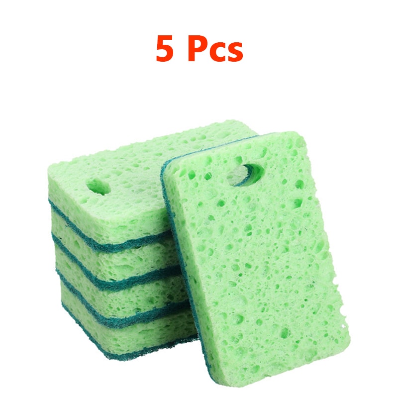 Wipe Re-Washable Sponge, Natural Wood Pulp Cotton Household Cleaning Pad for Kitchen & Gadgets