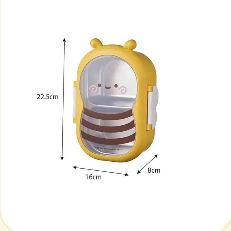 Bee Shape Creative Childrens Compartment Lunch Box Portable Stainless Steel Food Grade Bento Box Wi 5