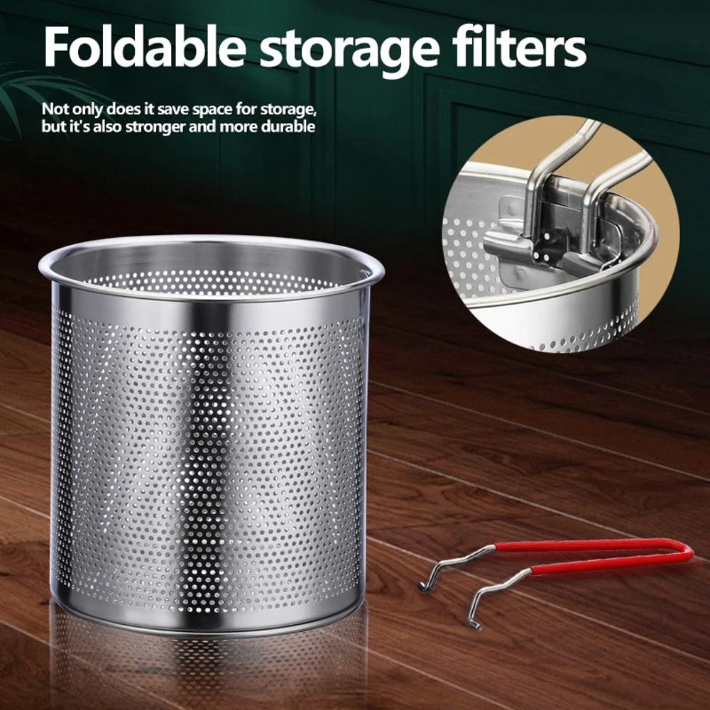 Stainless Steel Fryer Set Japanese Deep Oilsaving Cooking Tools Tempura Basket 3