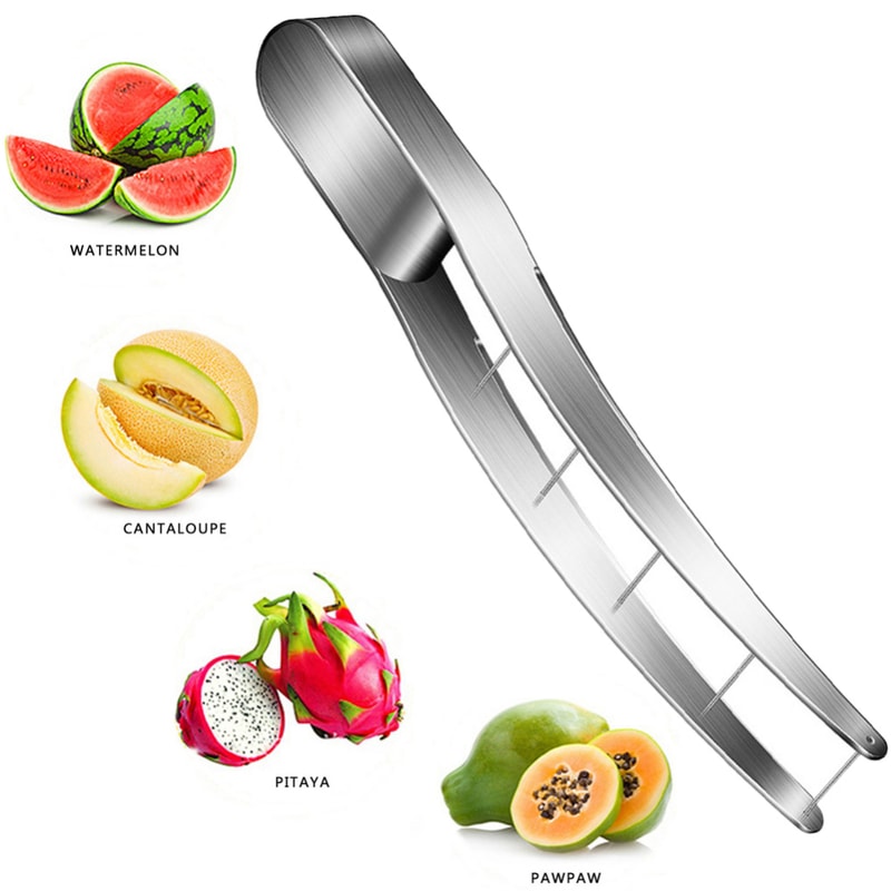 Stainless Steel Manual Watermelon Cube Cutter Slicer 6 Pieces Stainless Steel Fruit Forks 1