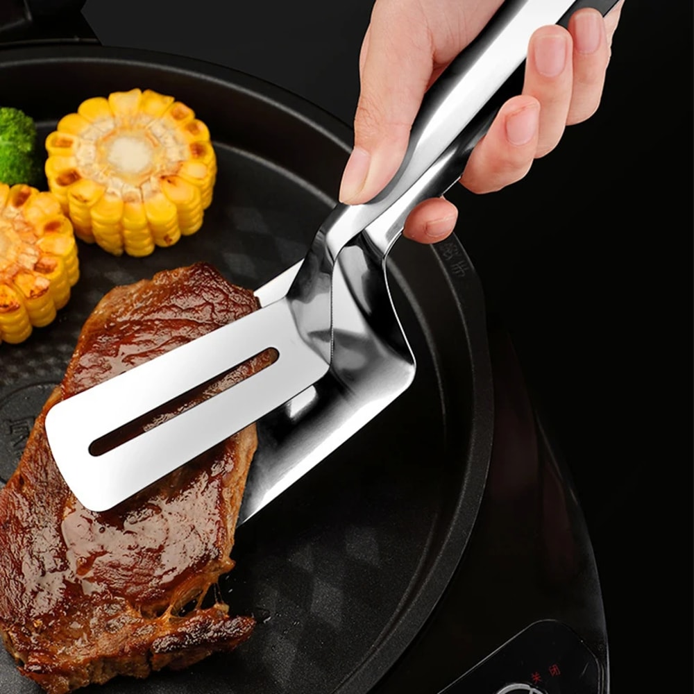 Multi-purpose Non-Slip Barbecue Tongs, 304 Stainless Steel Food Tongs, Steak Tongs Kitchen Accessories