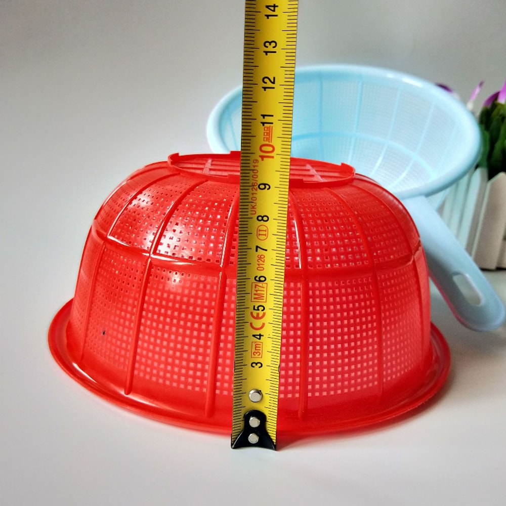 Red Circular Household Kitchen Plastic Vegetable Strainer Fruit And Rice Wash Drainage Storage Bask 3