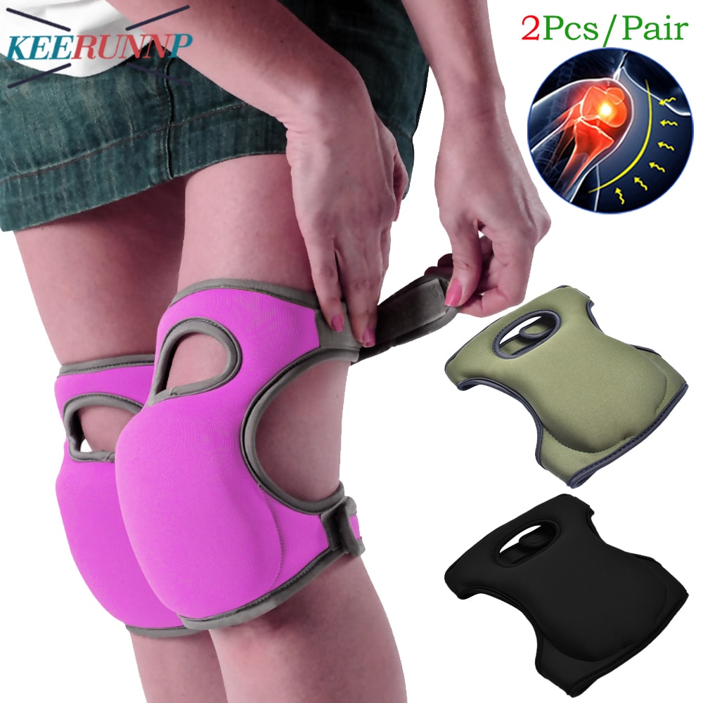 Strong Adjustable Straps Knee Pads with Non-Slip Thick Extra Foam Cushion for Gardening, Scrubbing Floors