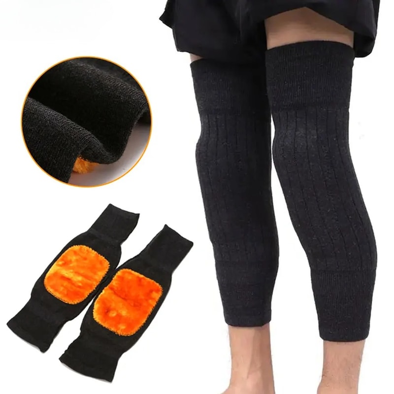 Winter Warm Cashmere Knee Pads Velvet Wind And Cold Protective Gear For Men And Women 1