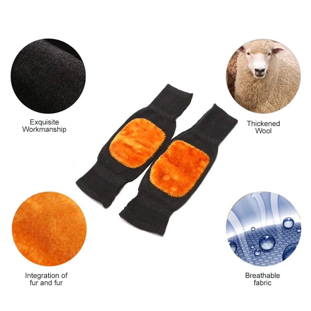 Winter Warm Cashmere Knee Pads Velvet Wind And Cold Protective Gear For Men And Women 4