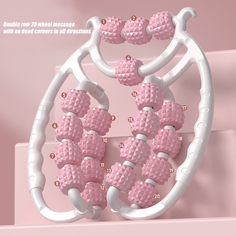 20 Wheel Cellulite Massage Hard Spiky Massage Ball Trigger Point Foam Roller Stick For Arms 0