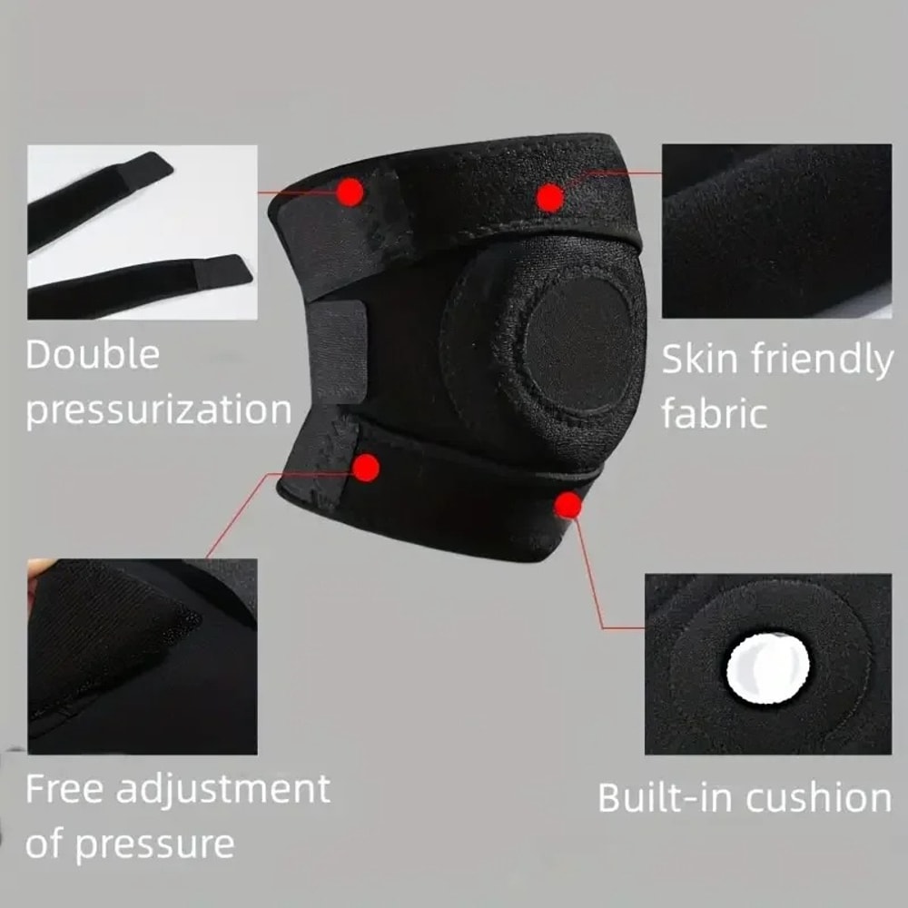 Soft No Pilling Fabric For Comfortable Use Adjustable Running Knee Support Pad Neoprene Rubber 1