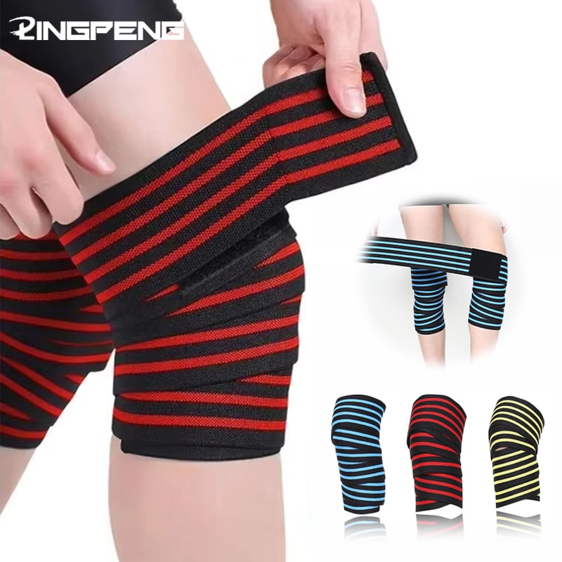 Knee Braces Professional Wrap Knee Pads Weight Lifting Squats Compression Straps Fitness Strength E 1