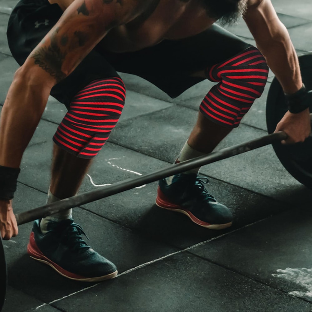 Knee Braces Professional Wrap Knee Pads Weight Lifting Squats Compression Straps Fitness Strength E 0