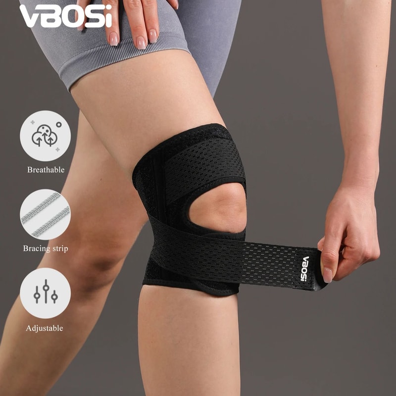 Lightweight Knee Support, Women Men Adjustable Breathable, Spring Stays for Basketball Running