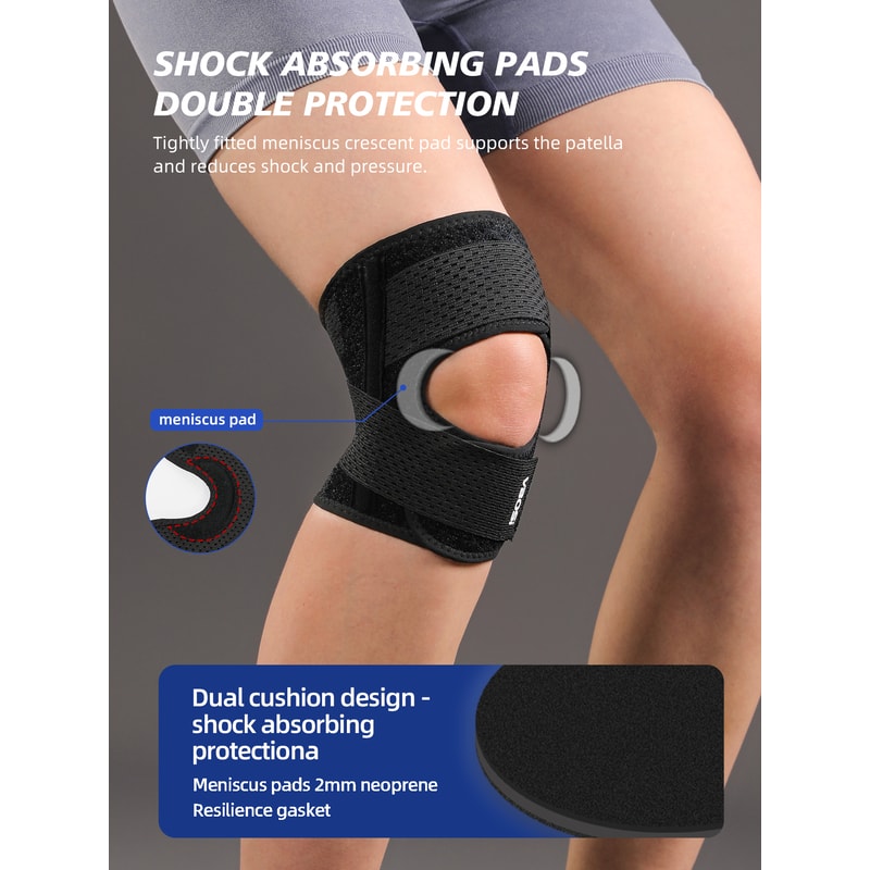 Lightweight Knee Support, Women Men Adjustable Breathable, Spring Stays for Basketball Running