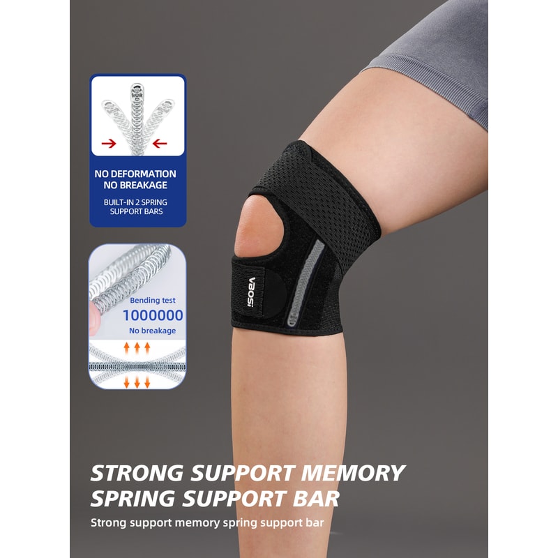 Lightweight Knee Support, Women Men Adjustable Breathable, Spring Stays for Basketball Running