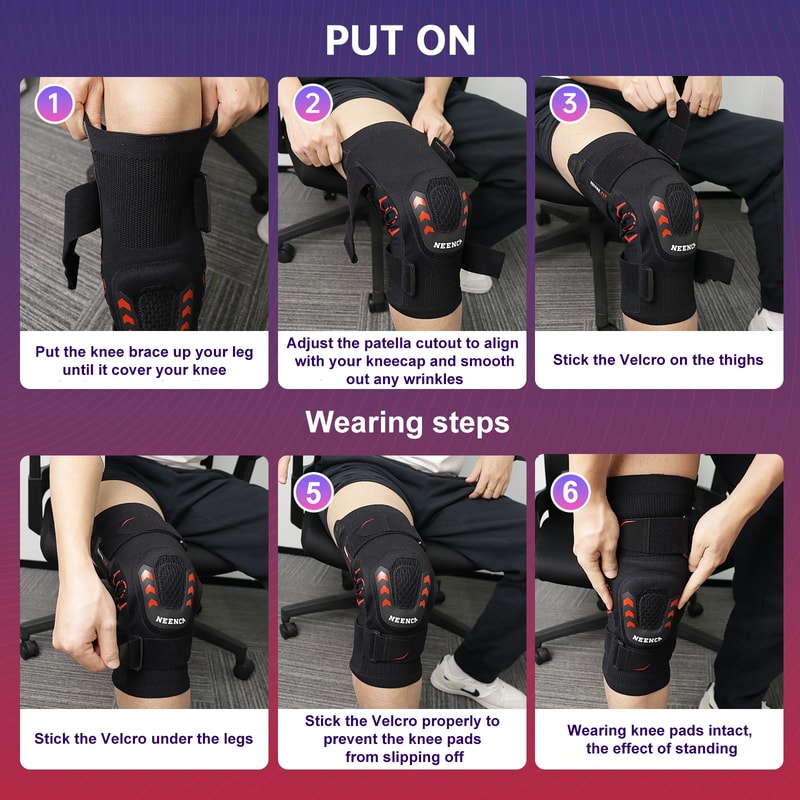 3D Knitted Knee Sleeve For Men Women Hinged Patella Support For Arthritis Meniscus Tear Pain Relie 4