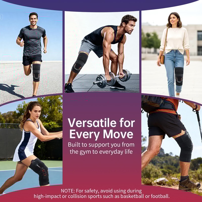 3D Knitted Knee Sleeve For Men Women Hinged Patella Support For Arthritis Meniscus Tear Pain Relie 5