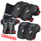 Protective Set for Biking, Cycling, Inline Roller Skating, Knee Pads, Elbow Pads, and Wrist Guards