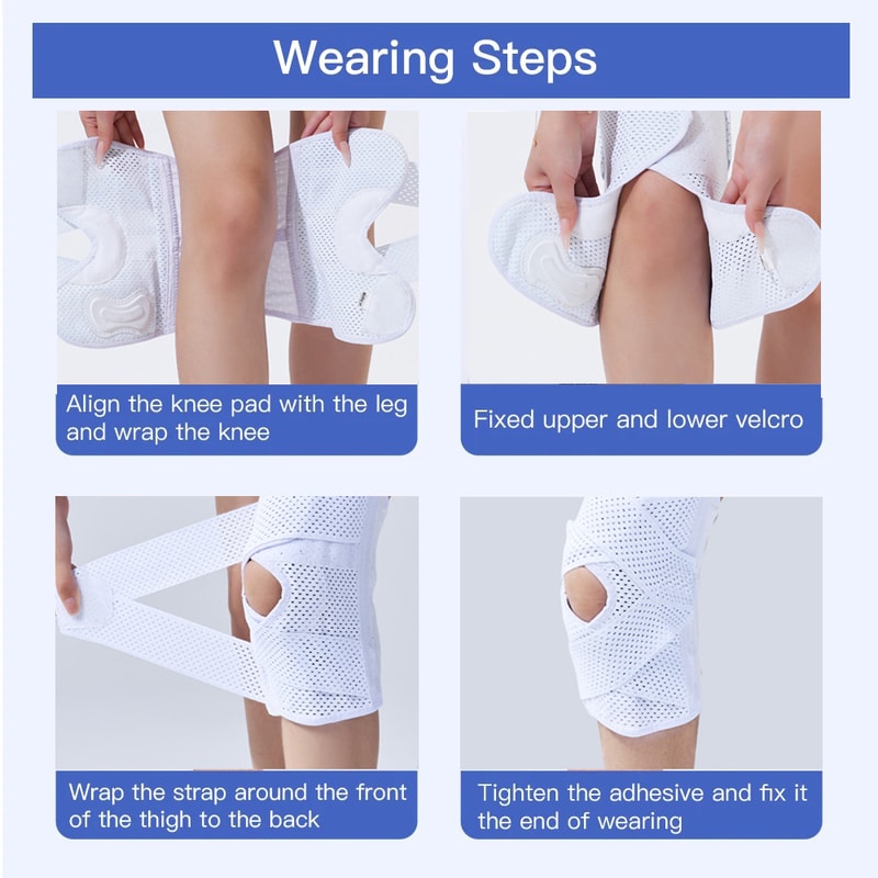 Breathable Mesh Adjustable Knee Brace With Side Stabilizers Meniscus Support For Running And Joint 3