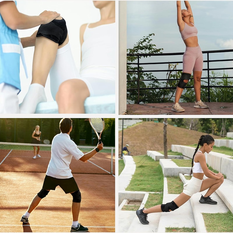Breathable Mesh Adjustable Knee Brace With Side Stabilizers Meniscus Support For Running And Joint 4