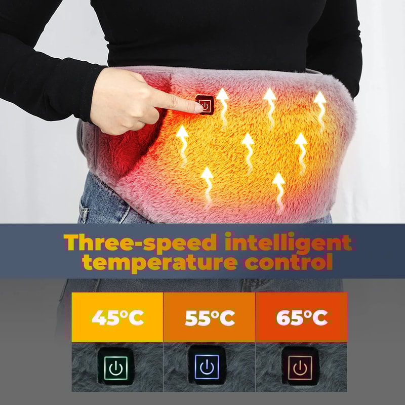Electric Heated Waist Warmer Cold-Proof Uterus Warming Belt, USB Charging Graphene Heating