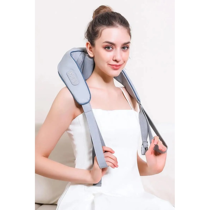 Neck Shoulder Massager Shawl, Bionic 3-Level Kneading Massager for Muscles, Neck, Waist, Leg Relief