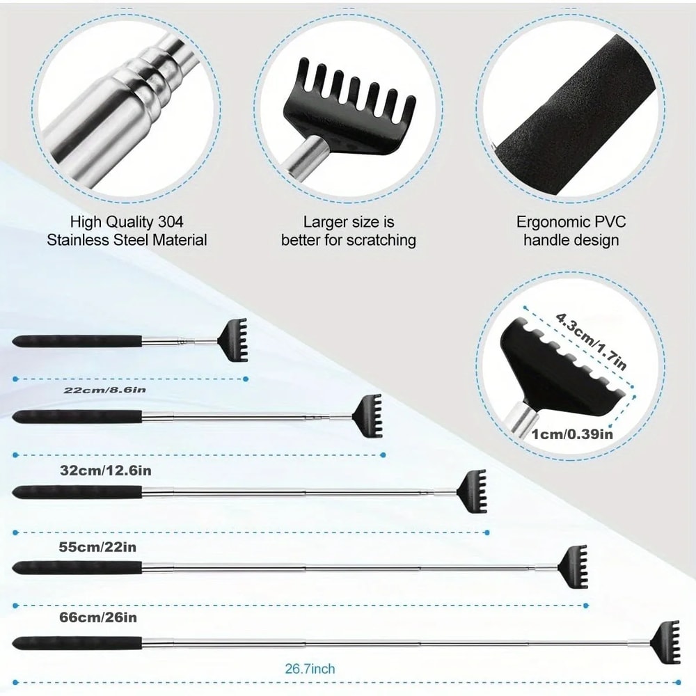 Portable Extendable Back Scratcher Stainless Steel Telescoping Back Scratcher Tool Telescopic Back 1