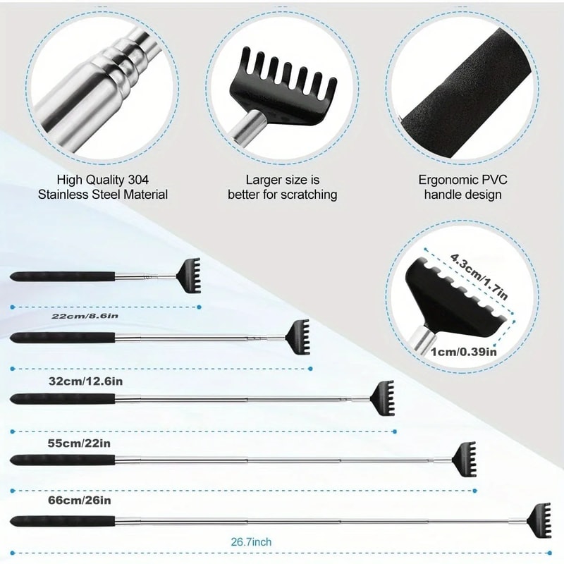 Portable Extendable Back Scratcher Stainless Steel Telescoping Back Scratcher Tool Telescopic Back 1