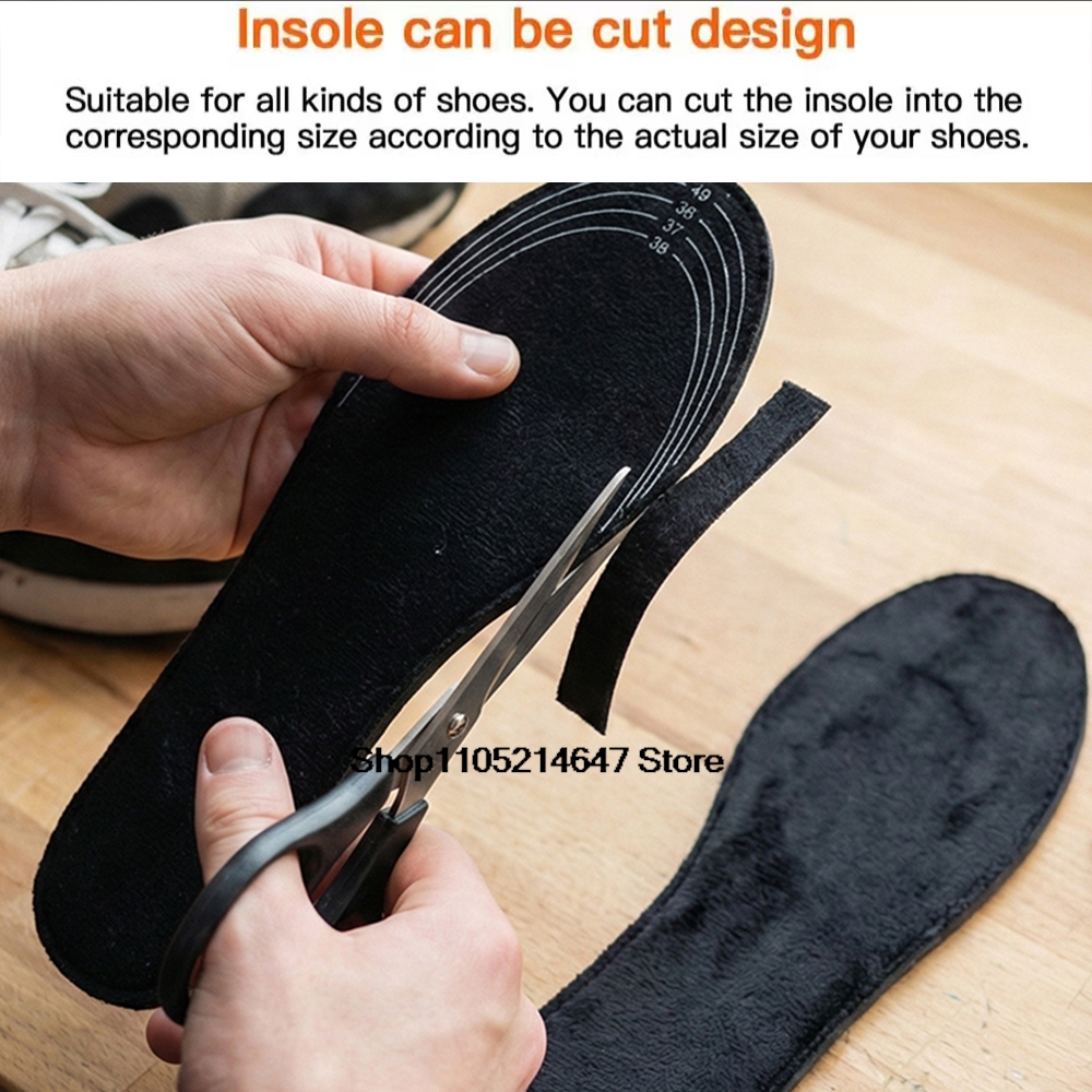 Winter Warm USB Heated Insoles Electric Foot Warming Pad For Outdoor Sports Heating Insole Sock 2