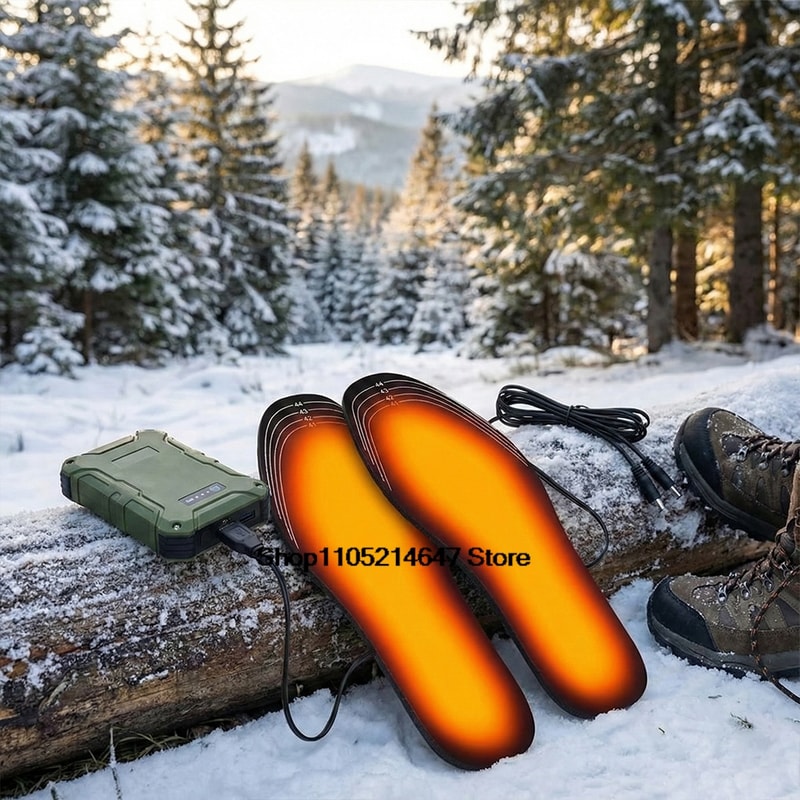 Winter Warm USB Heated Insoles Electric Foot Warming Pad For Outdoor Sports Heating Insole Sock 3