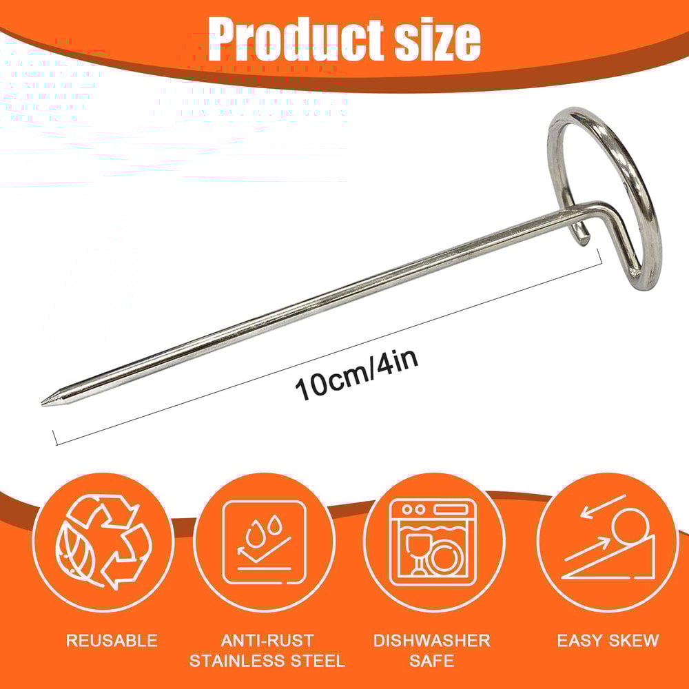 Air Fryer Oven Vertical Grill Skewer Food Grade 304 Stainless Steel Special Baking Needle Accessori 3