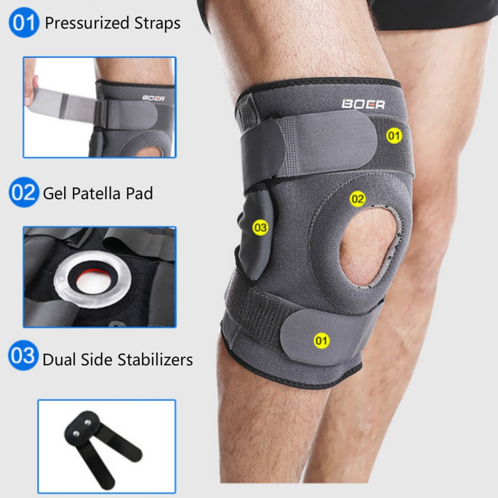 Dual Side Stabilizer Meniscus Tear Arthritis Hinged Knee Brace Support 2