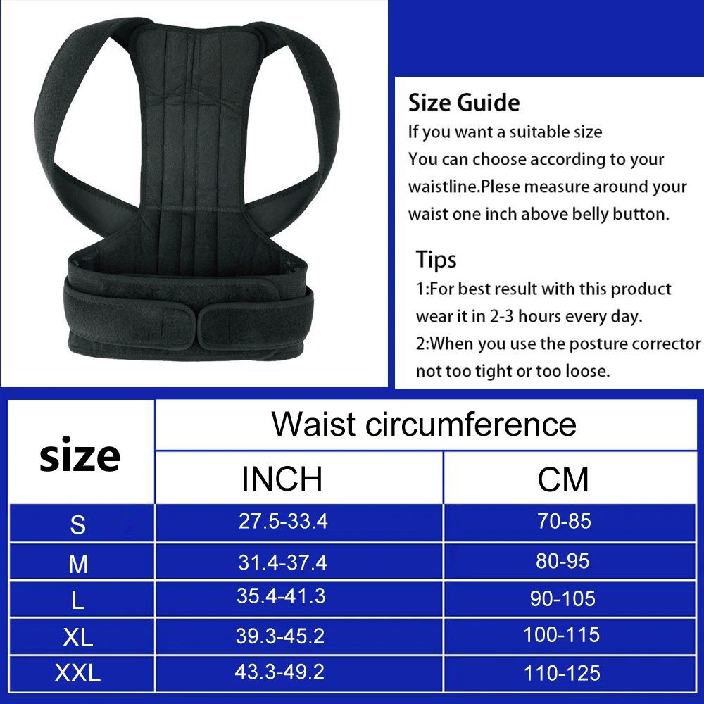 Scoliosis Back Brace Alloy Bar Posture Corrector Shoulder Therapy Support For Correcting Poor Postu 6