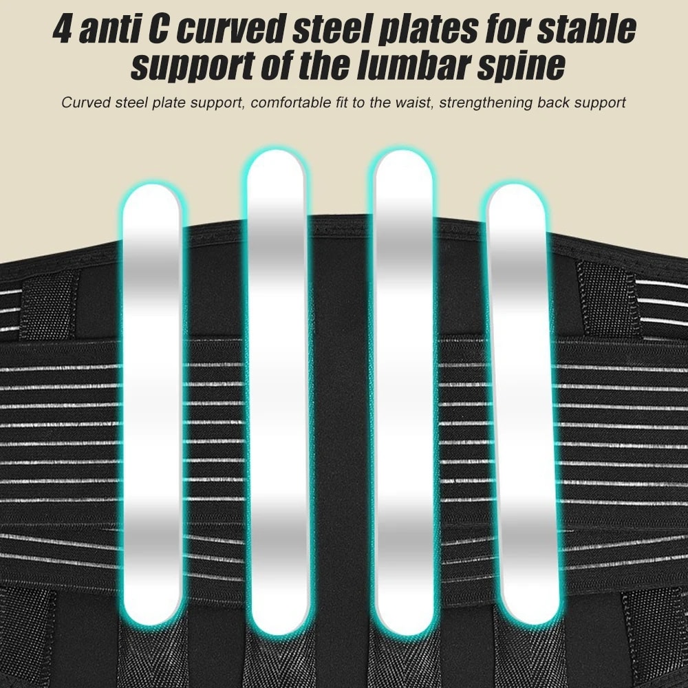 Thermal Magnetic Therapy Tourmaline, Self-heating Lumbar Support Belt for Sciatica Pain Relief