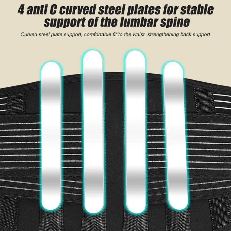 Thermal Magnetic Therapy Tourmaline, Self-heating Lumbar Support Belt for Sciatica Pain Relief