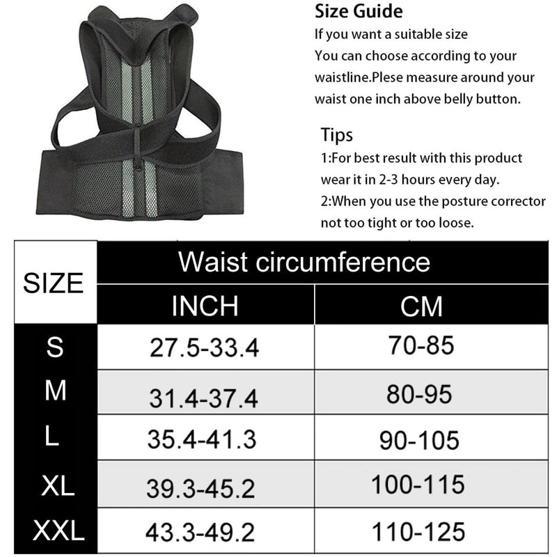 Posture Corrector With Medical Alloy Bar Neoprene Back Brace For Shoulder And Spine Support 6